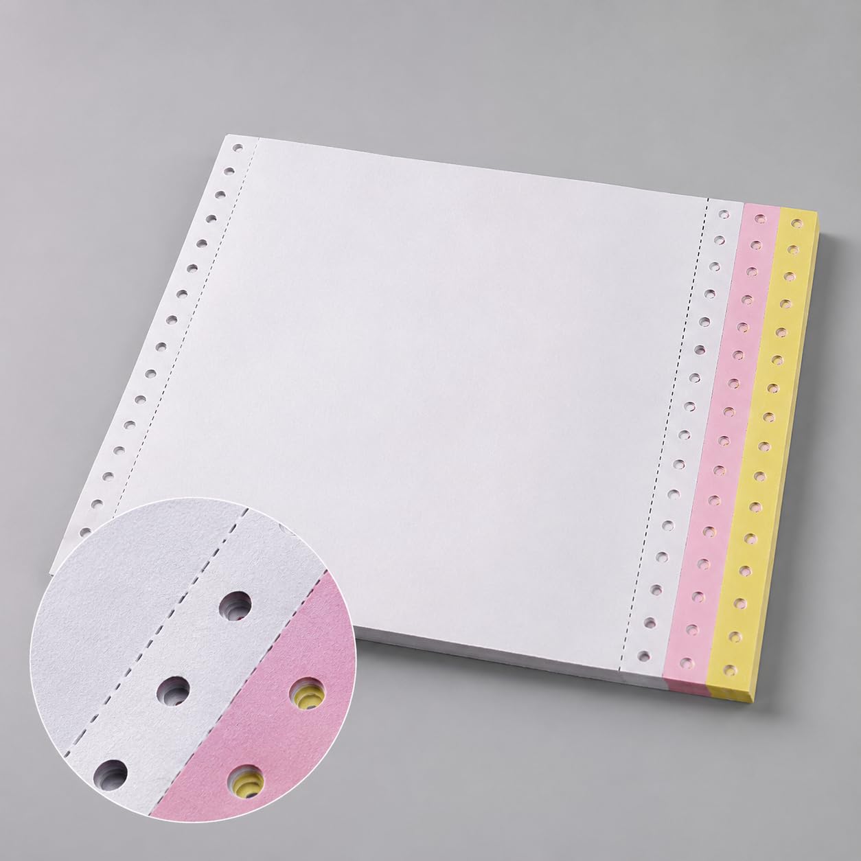 Durchschreibepapier Endlos für Nadeldrucker, Mehrlagiges Computerpapier, für Formulare, Grün, 3-fach, ganzes Blatt