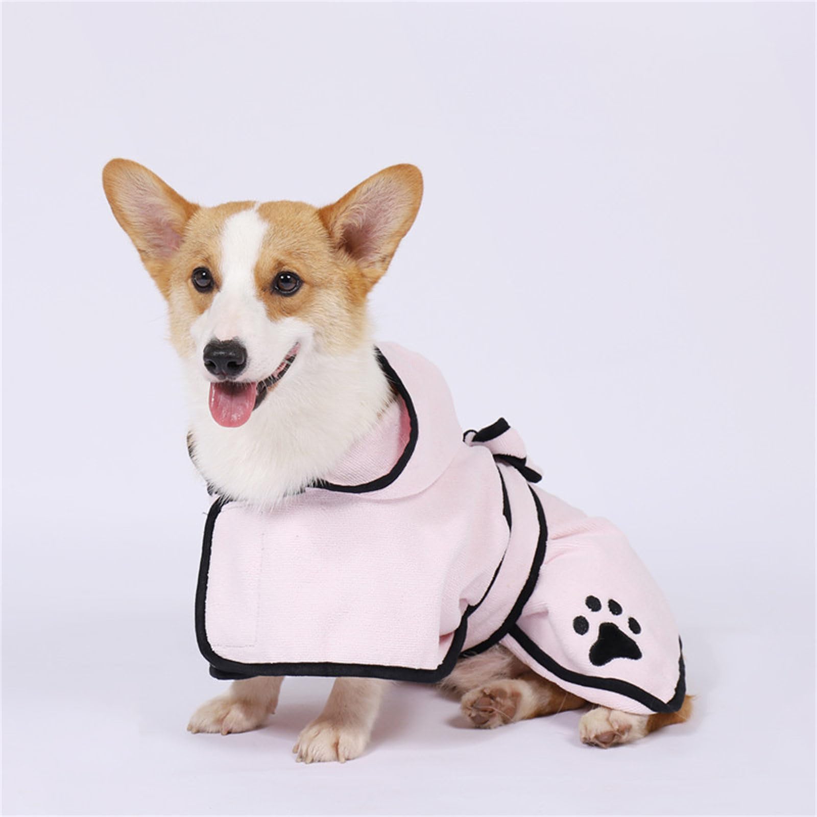 Albornoz ajustable con capucha para perros, toalla de baño de microfibra superabsorbente para mascotas, cómoda para razas pequeñas