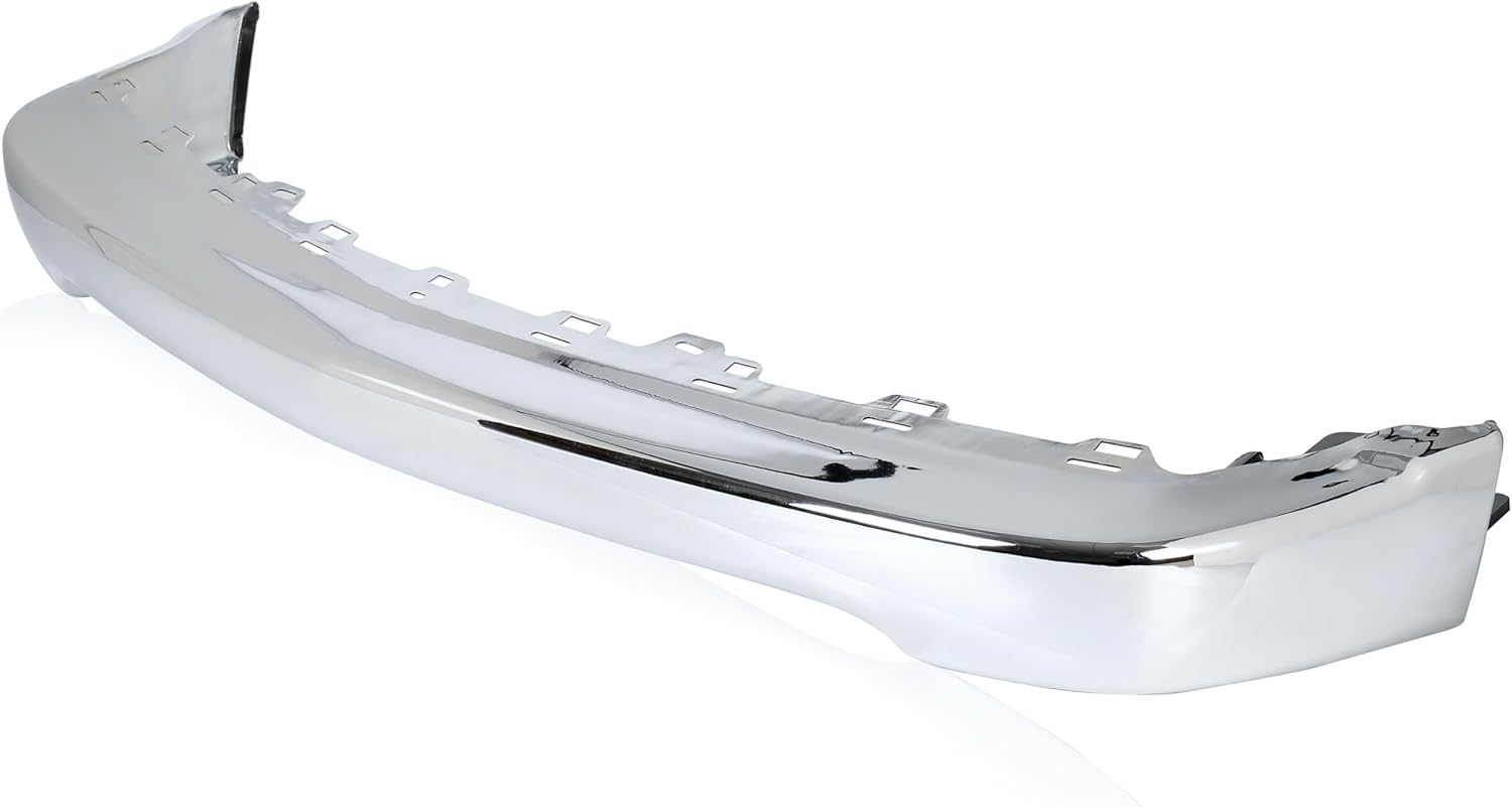 HECASA Front Bumper Face Bar W/O Molding Holes Compatible with 1998-2004 Chevrolet S10 1998-2005 Blazer GM1002368 15094048 Steel Chrome