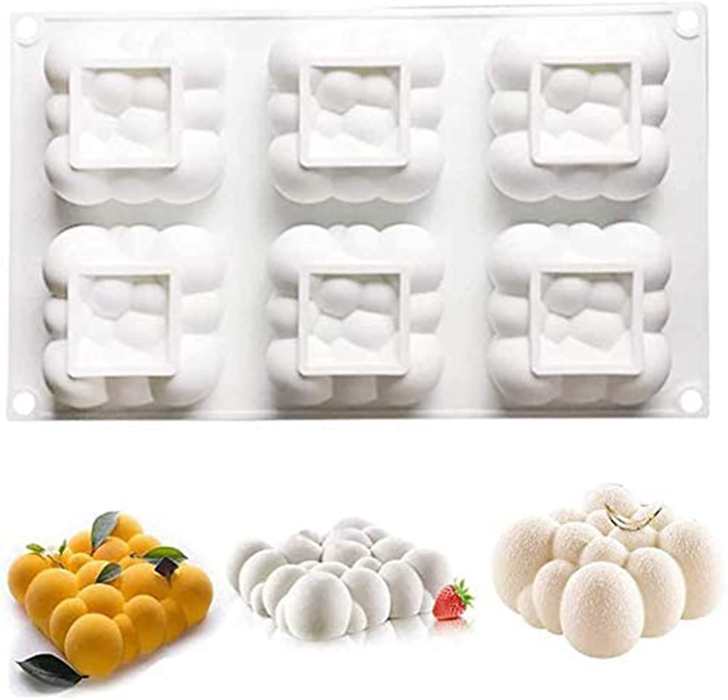 KASTWAVE Cake Mold 3D Cloud Silicone Baking for Mousse, Silicone Mold for Pastry Mousse Dessert Pudding Jelly Cheesecake Ice Cream, DIY Candle Mould