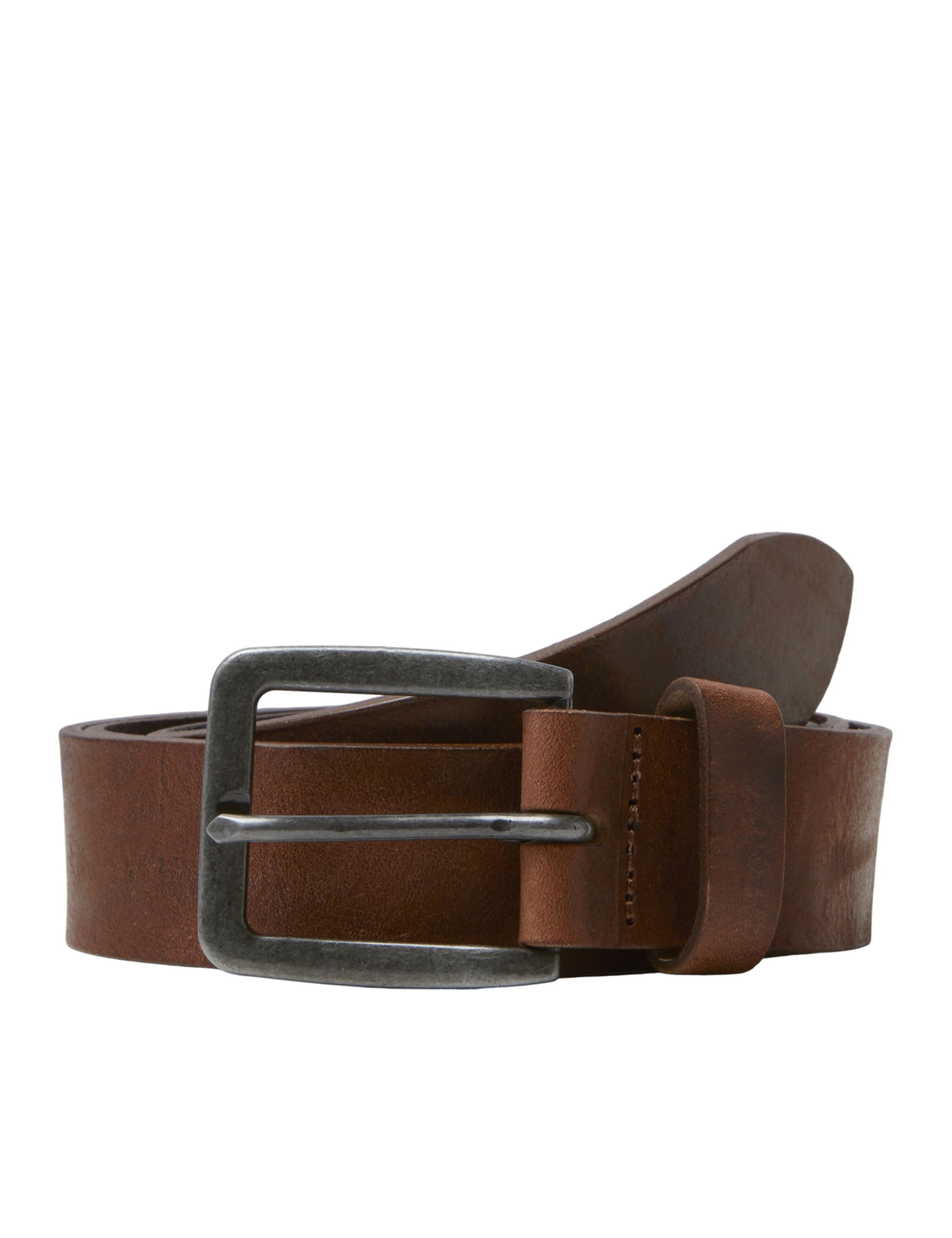 JACK & JONES NOS Men's Jacvictor Leather Belt Noos Belt, Brown (Mocha Bisque Mocha Bisque), 40 (Manufacturer size: 90)