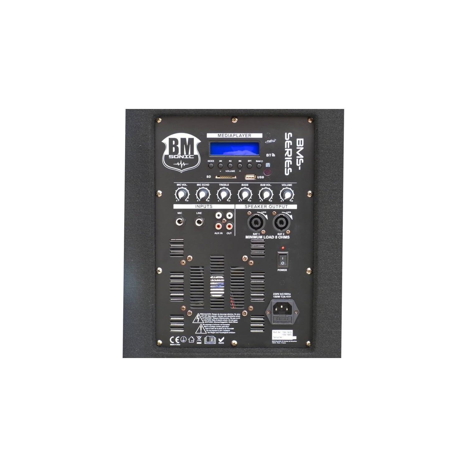 BMS1812-USB-BT Sub 18" 2400W USB/BT 2x12" Altoparlanti