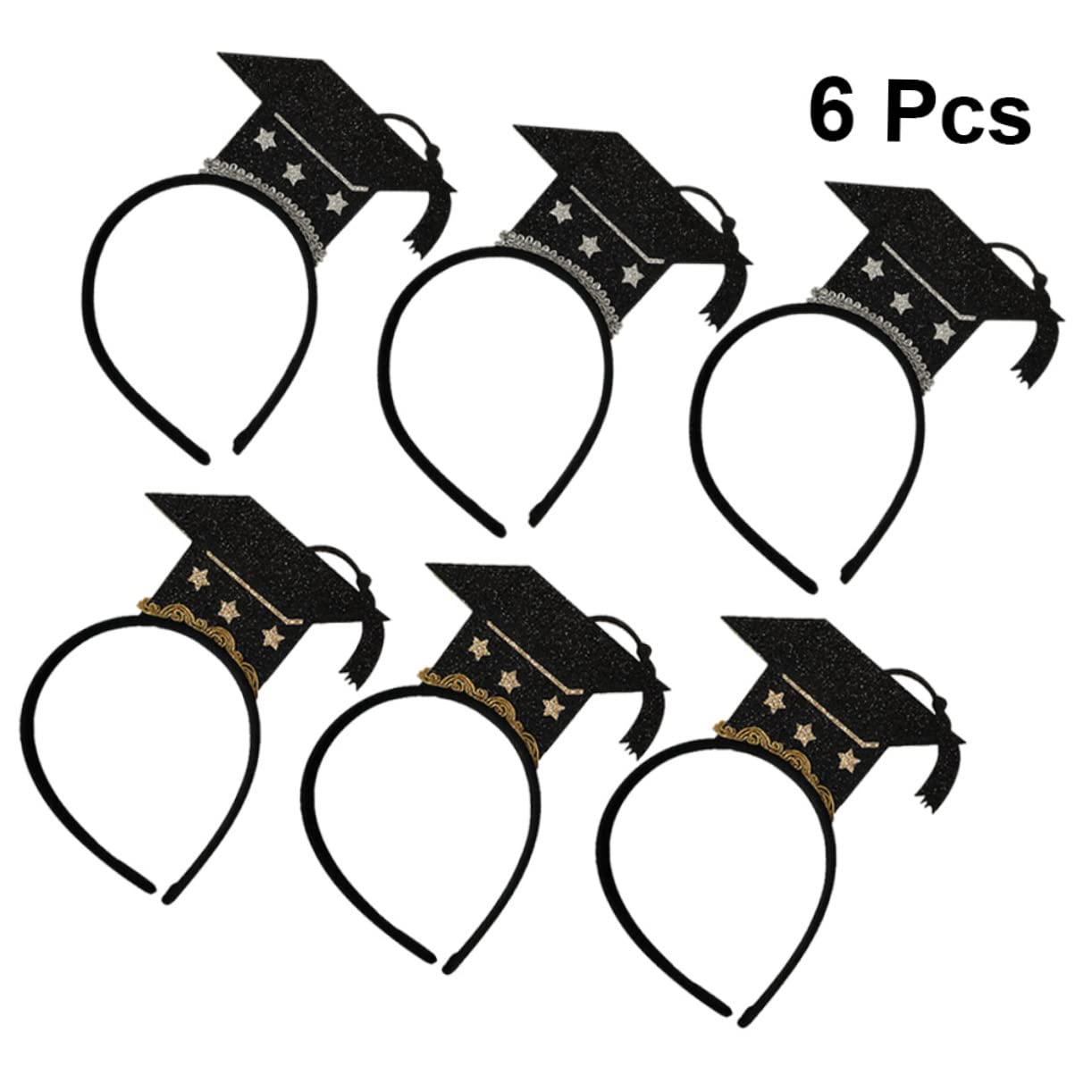 FRCOLOR 3 Set Di Fascia Per Unica Per Laurea Mini Cappello Da Dottore Accessorio Per Glitterato Per Copricapo Da Festa 6 Pezzi * 3