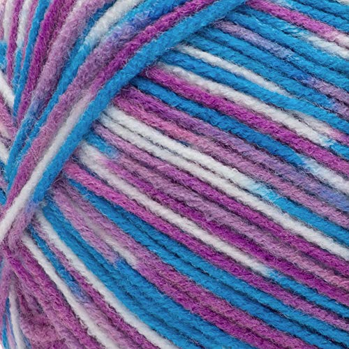 Image of RED HEART E707D.4111 Comfort Yarn, White Turq Violet