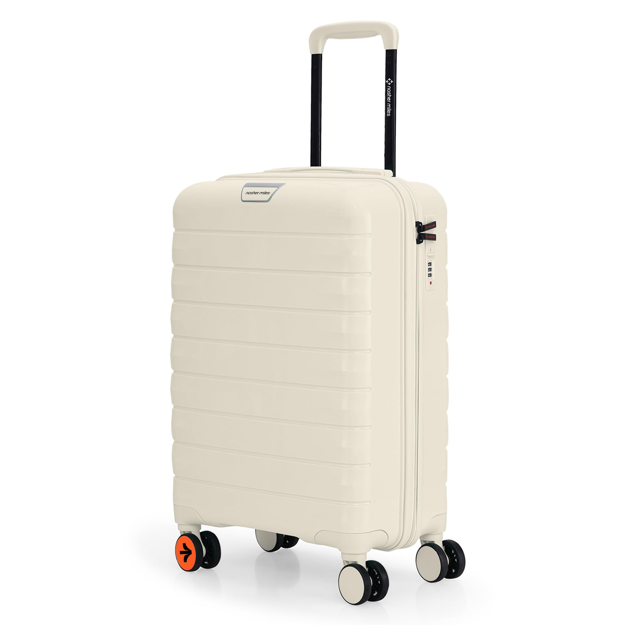 Sponsored Ad - Vienna Hard-Sided Polypropylene Cabin Luggage 20 inch | 55cm | 8 Wheels Double Spinner Small Trolley Bag for Travel | Suitcase (Cream White)