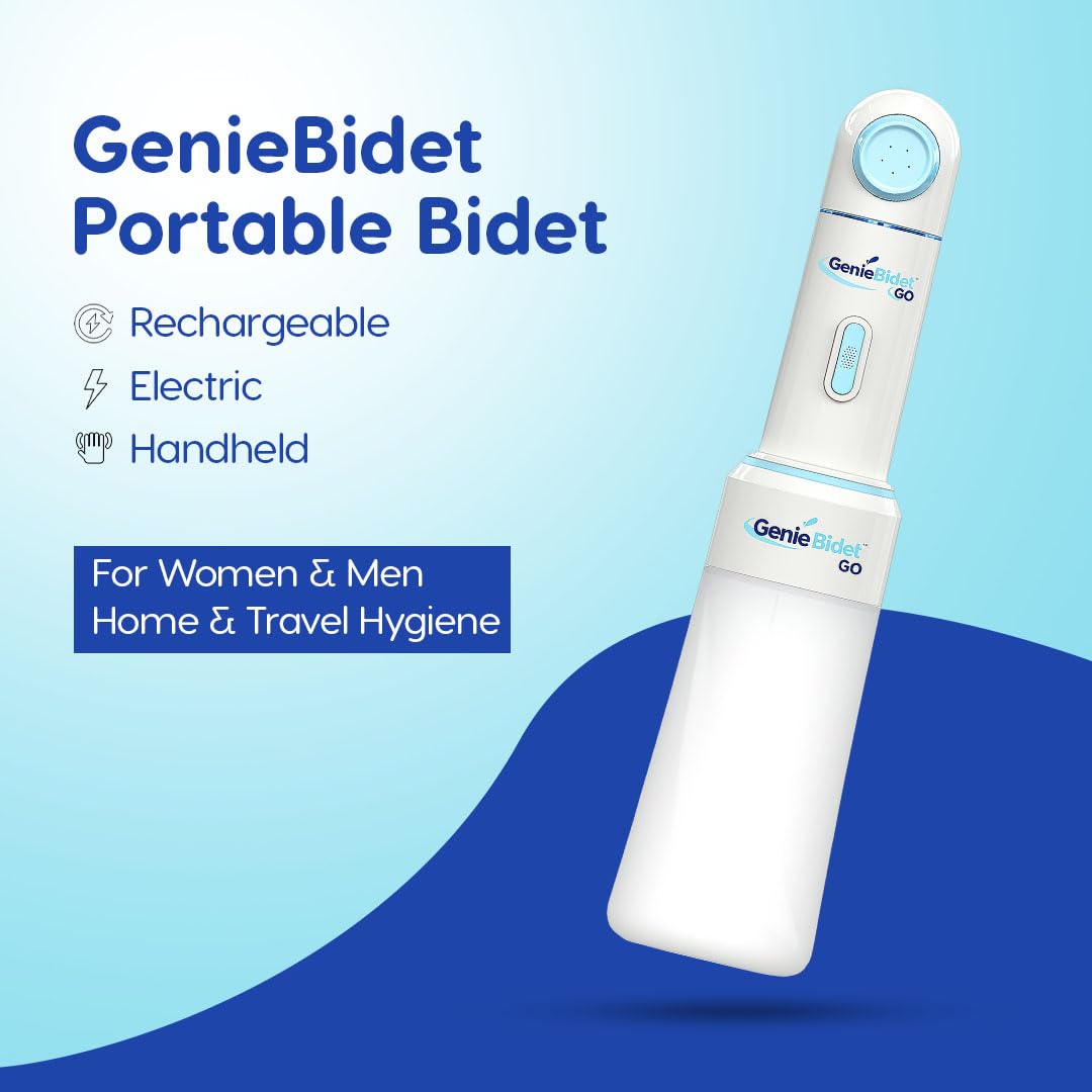 GenieBidet Aggiornato 2025 Bidet Portatile Ricaricabile - Spruzzatore portatile per bidet WC Pulizia in movimento - Spruzzatore elettrico per donne e uomini. Pulizia dell'igiene personale/cura