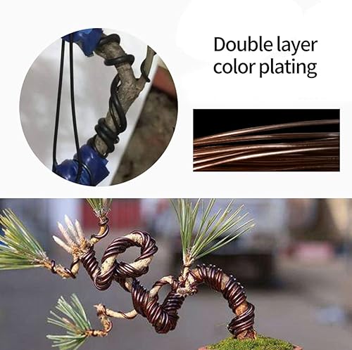 Miniatura 5 de ECYC Alambre de aluminio del bonsái de 6.6 ft m x 16.4 ft, alambre anodizado negro del entrenamiento del bonsái del bonsái para las plantas del