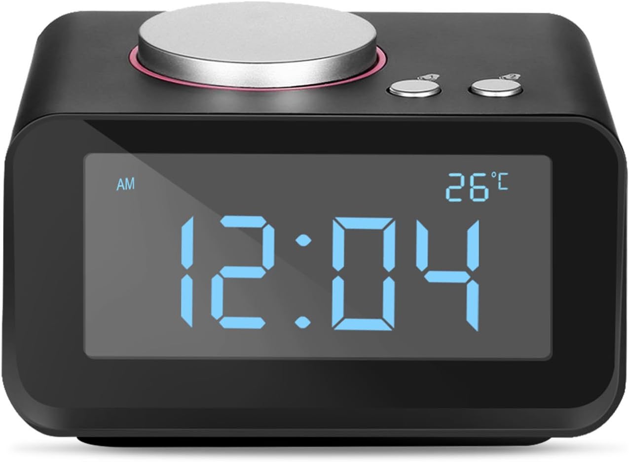 YISSVIC Digital Alarm Clock with 3.2” Display FM Radio AUXin Speaker Indoor