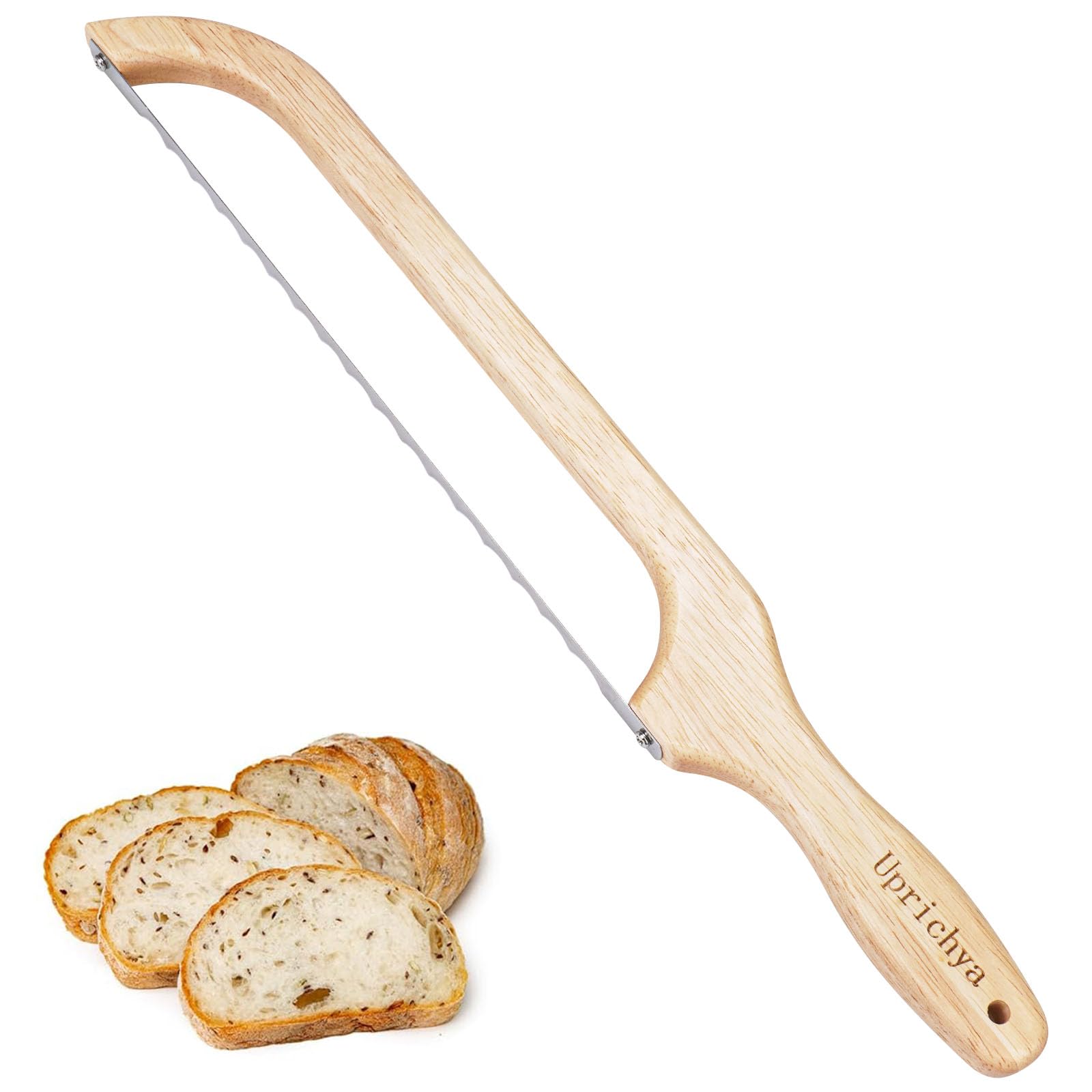 Sourdough Bread Knife Slicer for Homemade Bread, 16" Wooden Bread Bow Knife, Sourdough Bread Cutter Serrated Saw for Homemade Bread-Sharp No Crushing Easy Slicing