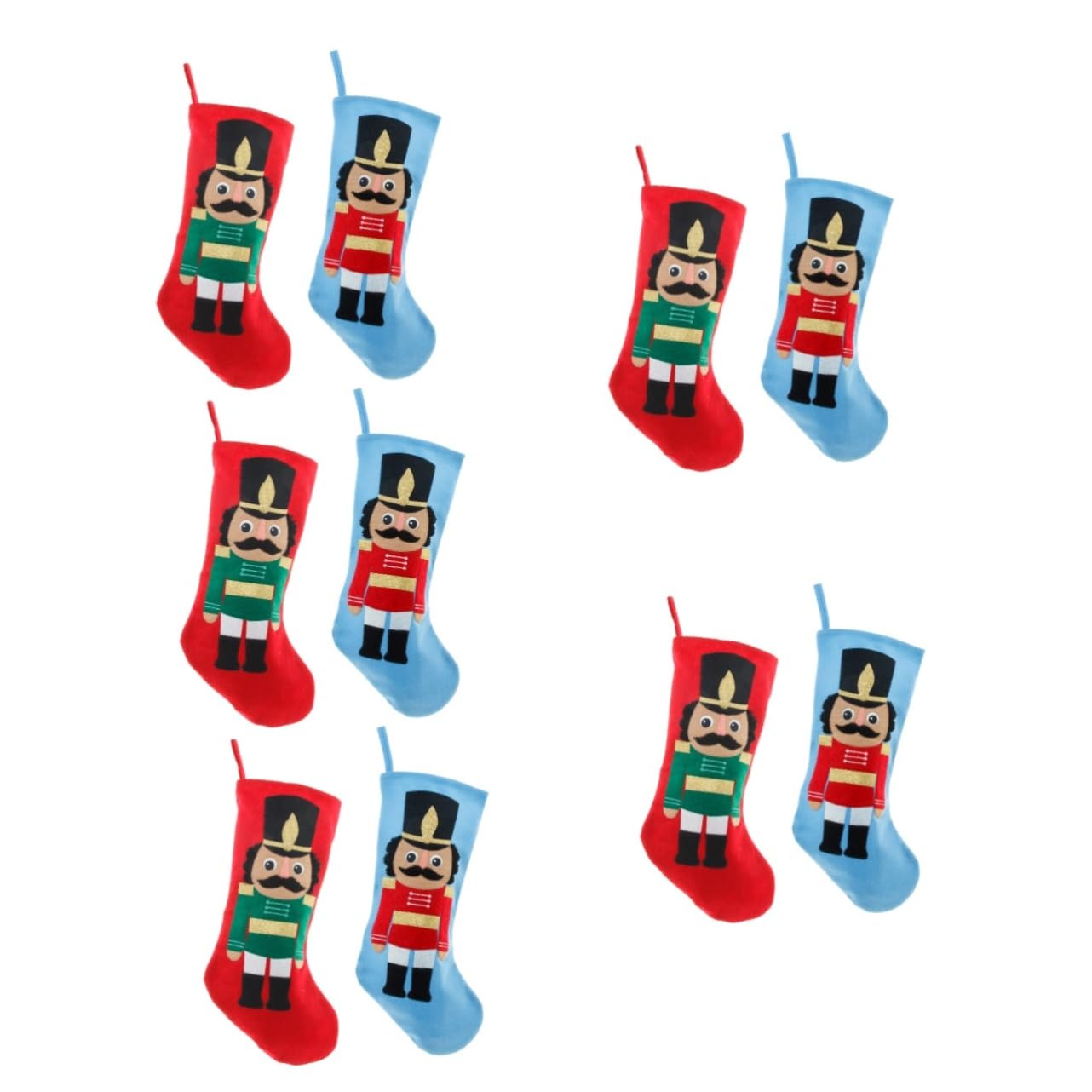 MAGICLULU 5 Sätze Soldat Weihnachtsstrumpf Keks Gehäkelte Weihnachtsstrümpfe Bonbonfiguren Nussknacker Baumschmuck Weihnachtsdekoration Halter Gold Wichtel Filztuch 2 Stück * 5