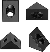 Vista 9 de JiGiU 10PCS Triangle Angle Sharp Corner Bracket, Black Angle Sharp Corner Bracket Connector for 6mm Slot Aluminum Extrusion Profile 2020 Series 3D