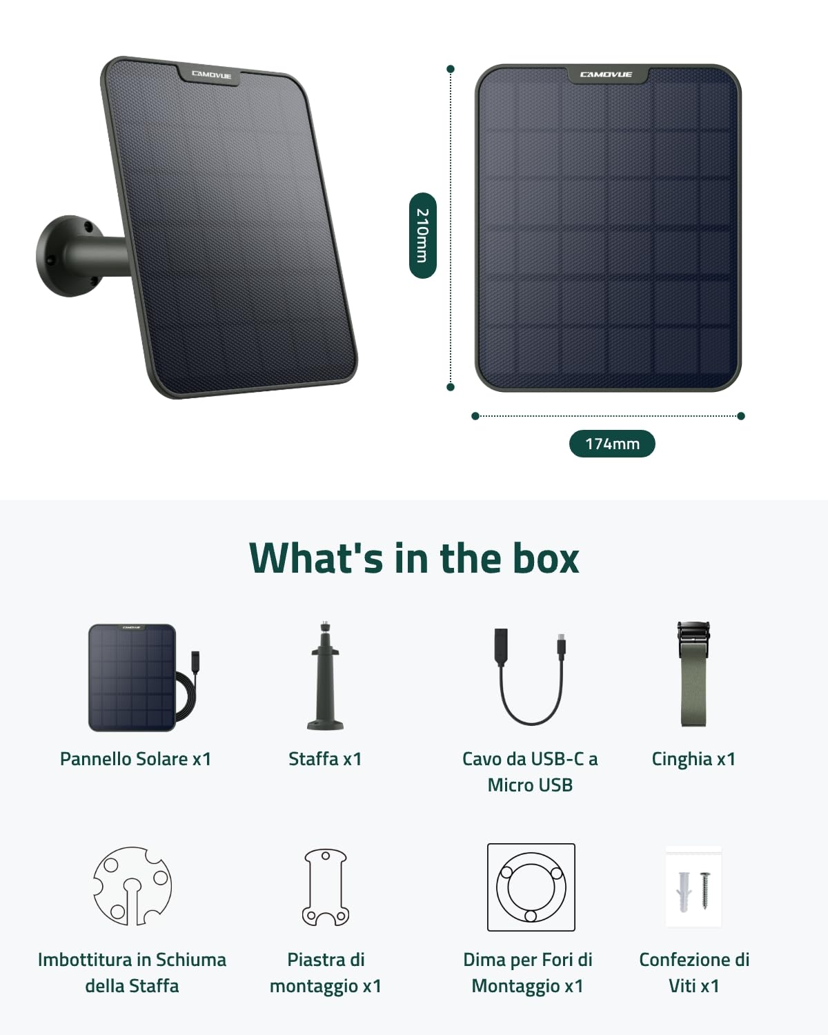 SP-10 Pannello Solare 6W per Fototrappola, IP65, Ricarica Veloce, Installazione Flessibile, Talon/Talon Pro