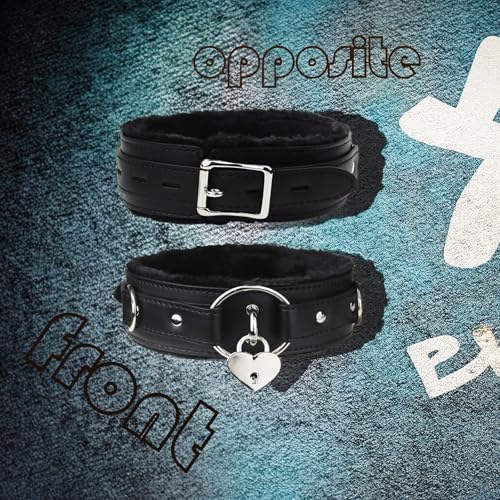 NouAn Punk choker leather Collar for women with Lock Bell O-ring Adjustable gothic Leather Choker Necklace Collar for Women Black2