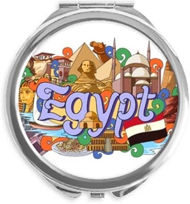 Pharaoh Pyrad Egypt Graffiti Hand Compact Mirror Round Portable Pocket Glass