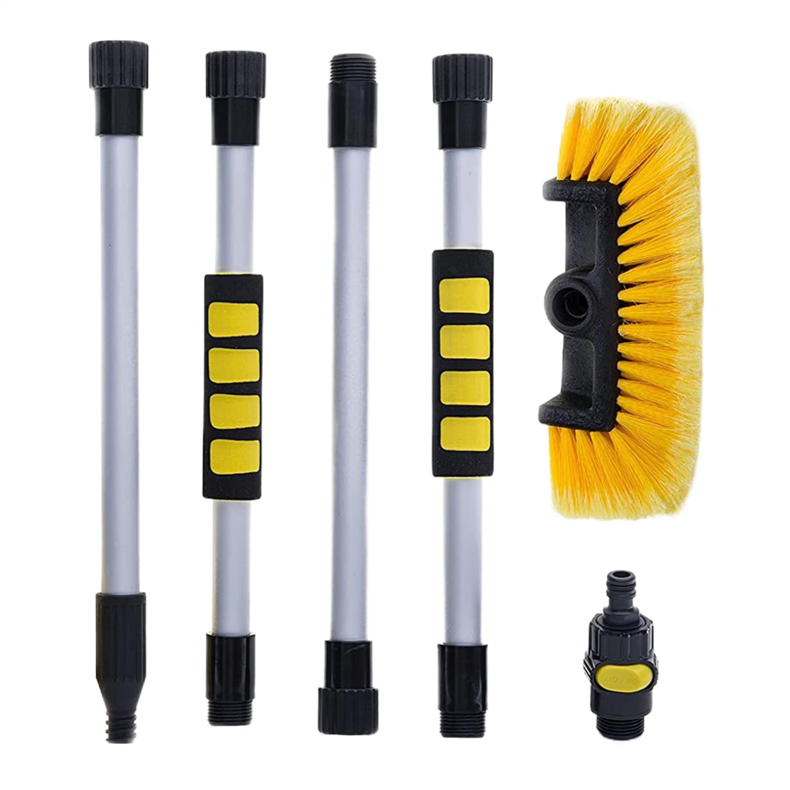 Cepillo de lavado de coches - Cepillo de lavado de coches con cerdas | y varilla - Cabezal de cepillo de lavado de coche para la limpieza de fachadas de casas, coches, camiones, todoterreno