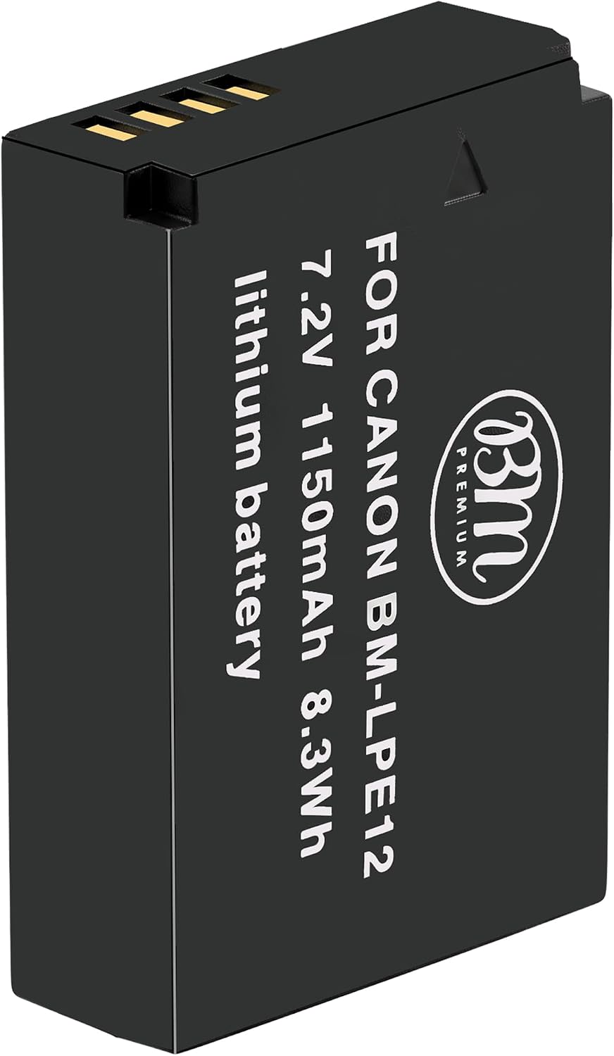 BM Premium LP-E12 Battery for Canon EOS-M, EOS M2, EOS M10, EOS M50, EOS M50 Mark II, EOS M100, EOS M200, SX70 HS, Rebel SL1 Digital Cameras