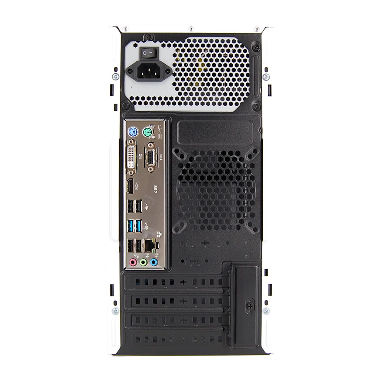 EXTREMEBIT SMART Computer PC Assemblato, Processore Core i5-8400, Memoria Ram 16GB DDR4, Disco SSD 500GB NVMe, Win 11 Pro - Bianco
