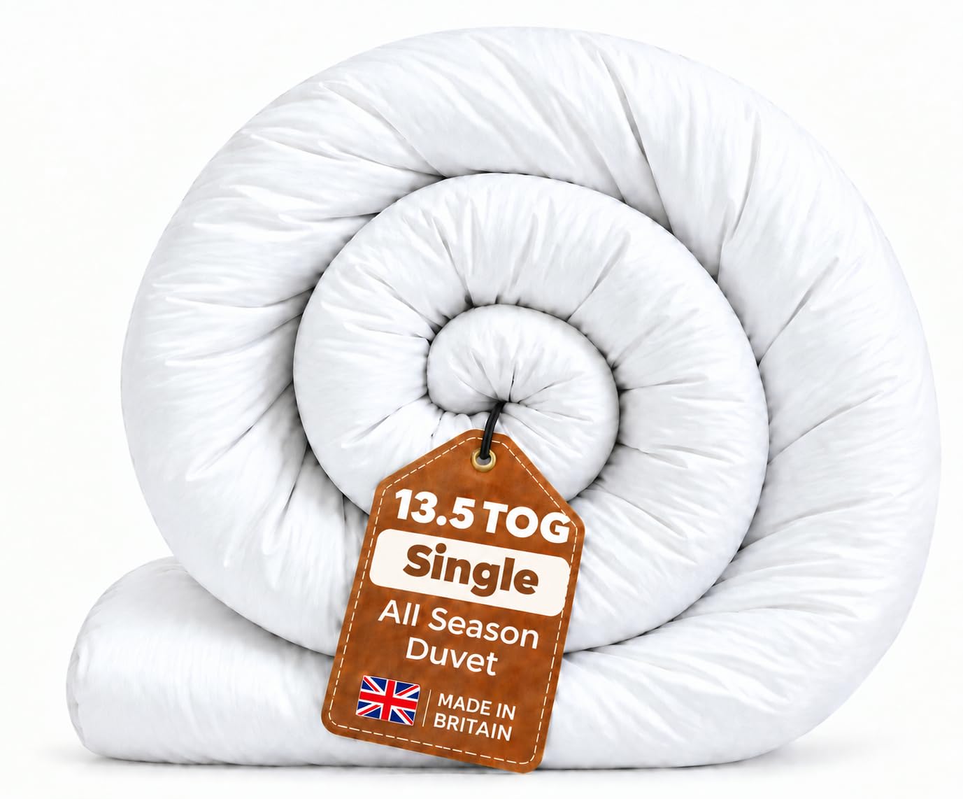 Extra Thick Single Size Duvet 13.5 Tog Winter Quilt – Anti Allergy & Breathable Hollowfibre Duvet Ultra Soft Fluffy Comforter - Skin Friendly Luxury Hotel Quality (13.5 Tog, Single)