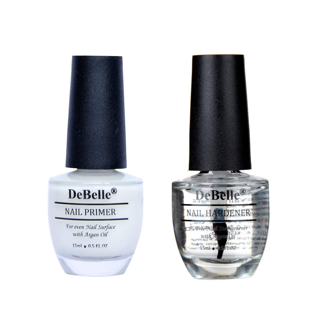 DeBelle Nail Care Combo Set of 2 Nail Primer (Translucent White) Nail Hardener (Transparent) 30 ml (15 ml Each)-image-1