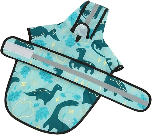Miniatura 5 de HDE - Impermeable protector con capucha para perros y cachorros, tallas de la S a la XL (diseño de dinosaurios, talla XL)
