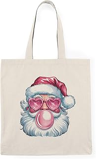 شنطة توت قماشية بسوستة 135 - شنطة يد كبيرة توت للكريسماس مع سحاب