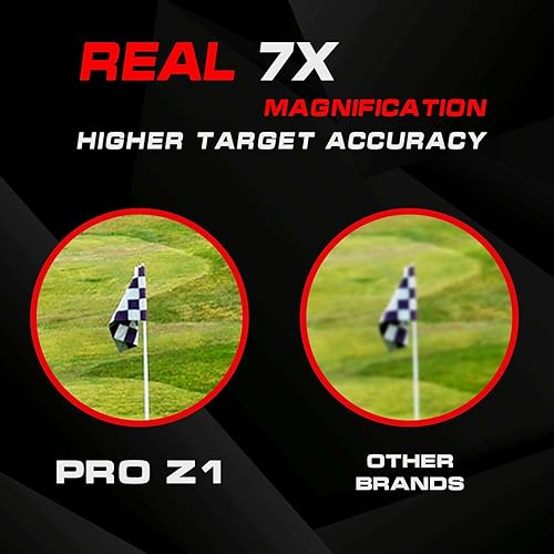 Miniatura 4 de Telémetro láser de golf Pro Z1 con pendiente, aumento 7X, pantalla de doble color, rango de 1300 yardas, bloqueo de bandera con pulso, agarre