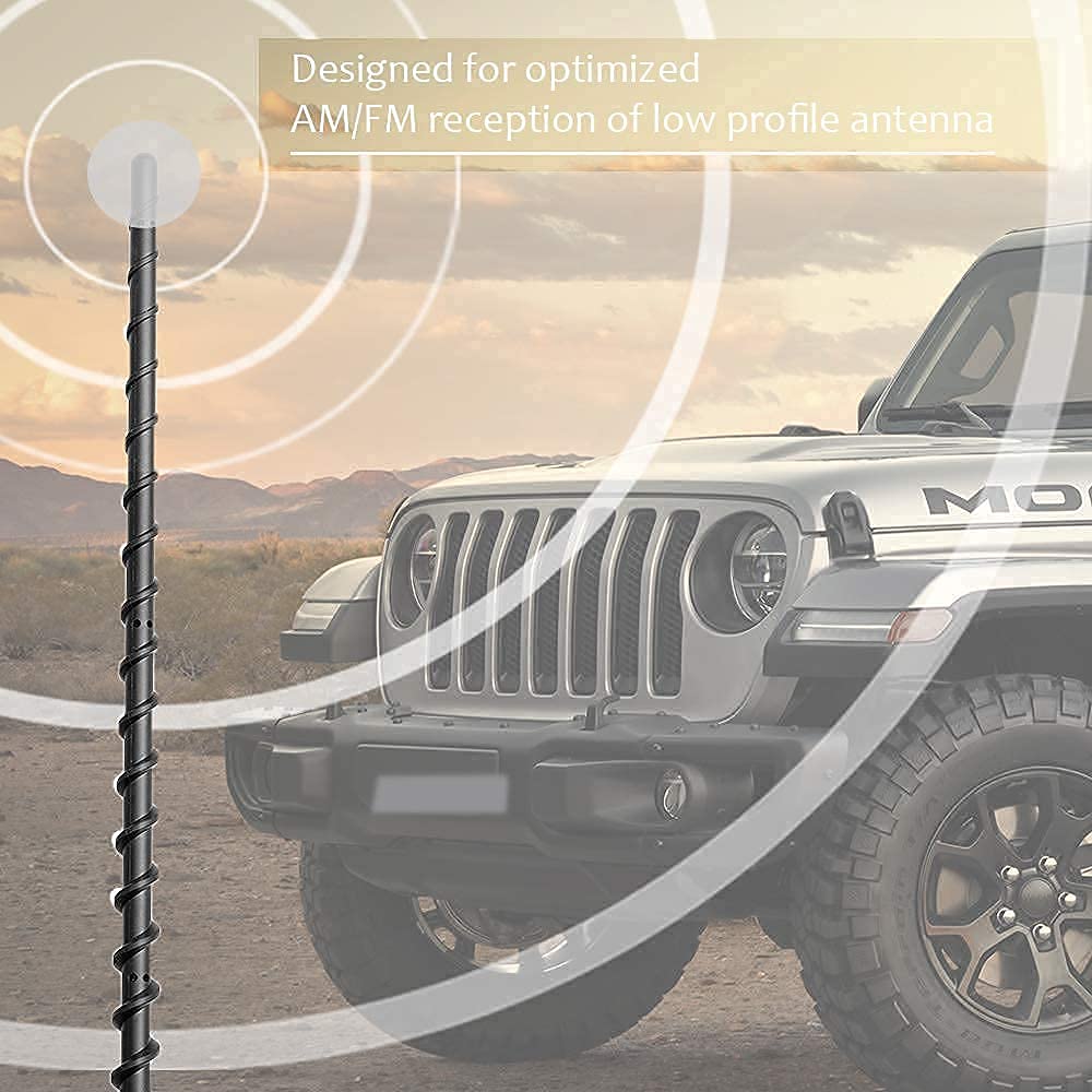 VOFONO 13 Inch Spiral Antenna for Jeep Wrangler JK JKU JL JLU Rubicon