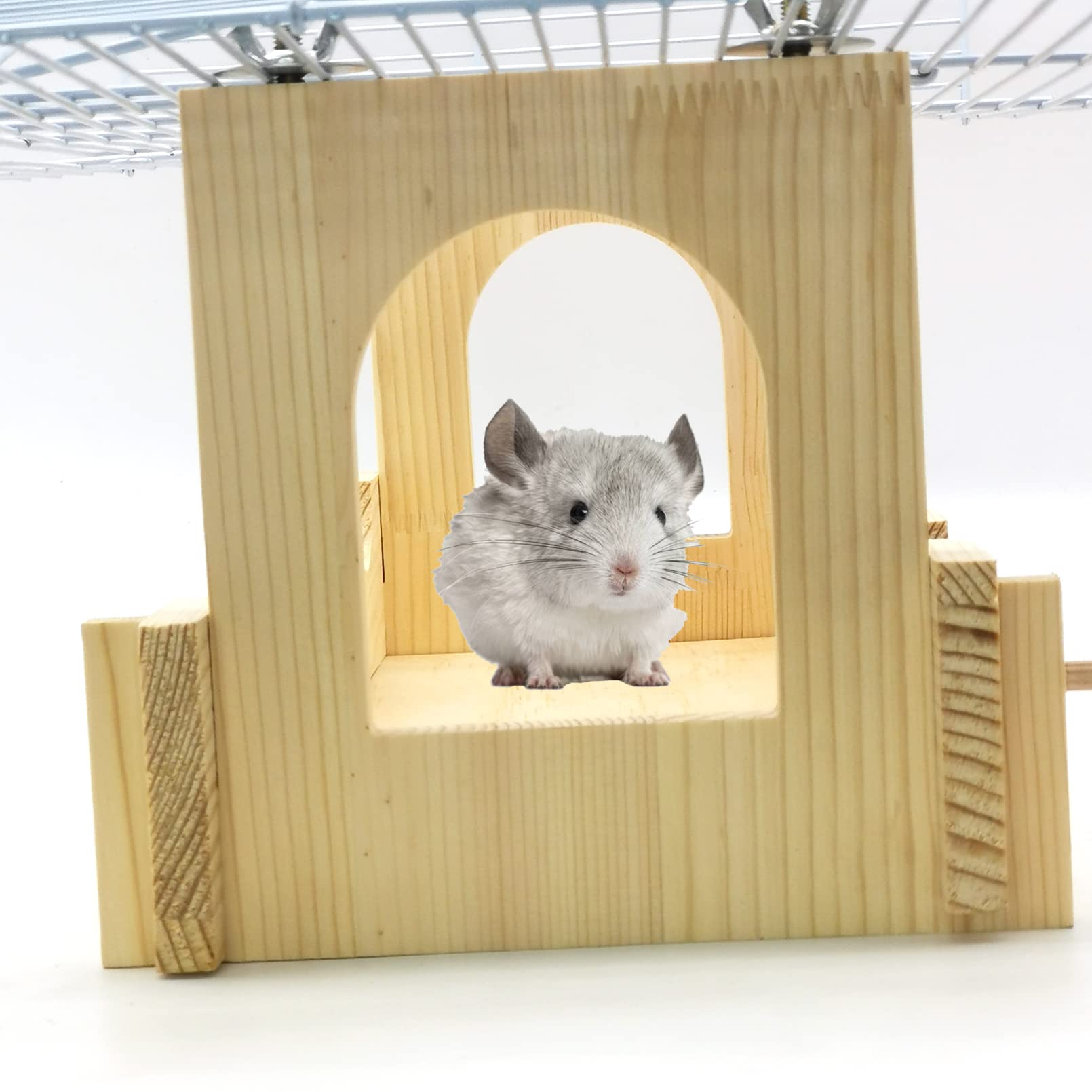 Produktbild von Hamster Tunnel Unterirdisch Acsist Chinchilla Hängebrücke Ratte Holz Hängende Spielplattform Spielzeugkäfig Zubehör Für Zuckergleiter, Ratten, Igel, 41,9 X 19,1 X 17 Cm Hamster Brücke