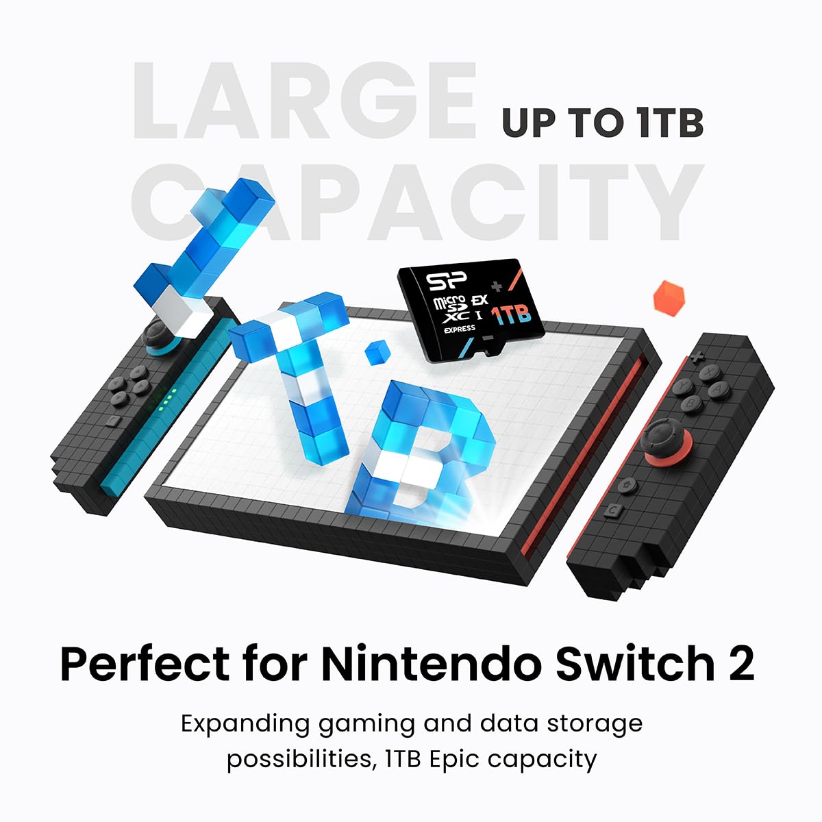 Silicon Power 1TB Switch 2 Compatible PCIe Gen 3x1/UHS-1(U3) A1 TLC Gaming microSDXC Express Card