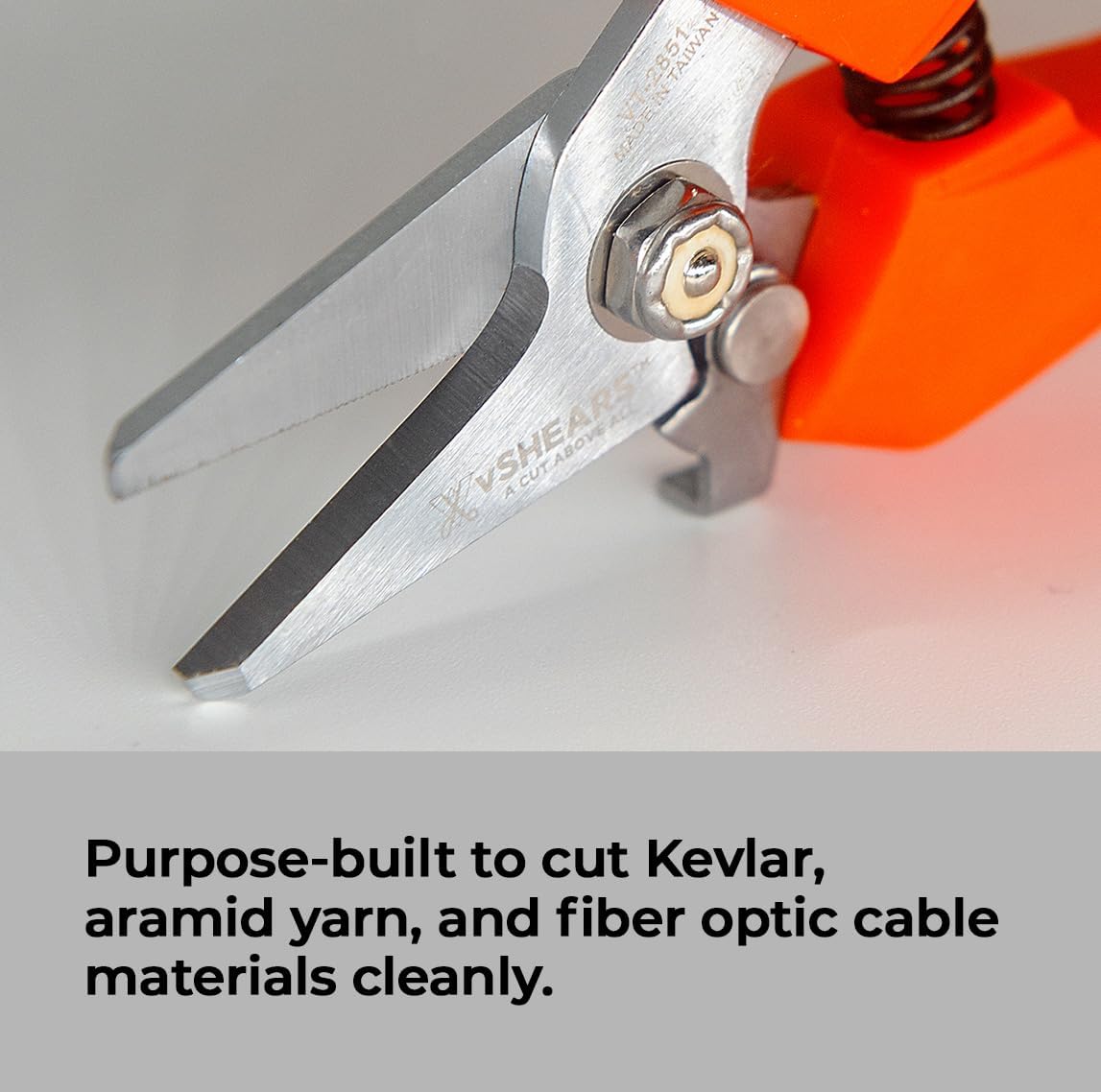 VAMPLIERS 5.5" Wire & Kevlar Fiber Optic Cutter, Kevlar Shears Specially Designed for Cutting Kelvar Materials & Aramid Yarn Found in Fiber Optic Cables. High Carbon Alloy Steel Cable Cutters.