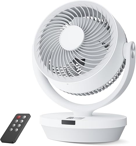 Ventilador circulador de aire para dormitorio, ventilador de mesa de 13 pulgadas con control remoto, oscilante de 90 e inclinación de 120, flujo de