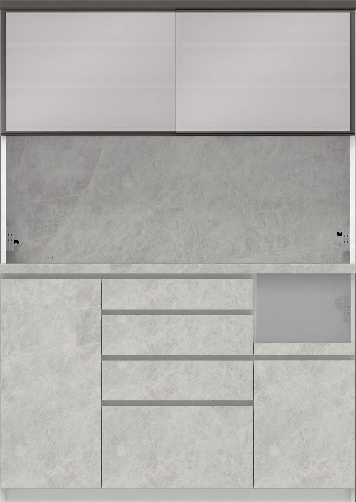 Amazon｜パモウナ(Pamouna)食器棚 キッチンボード 幅140×奥行44.5×高さ