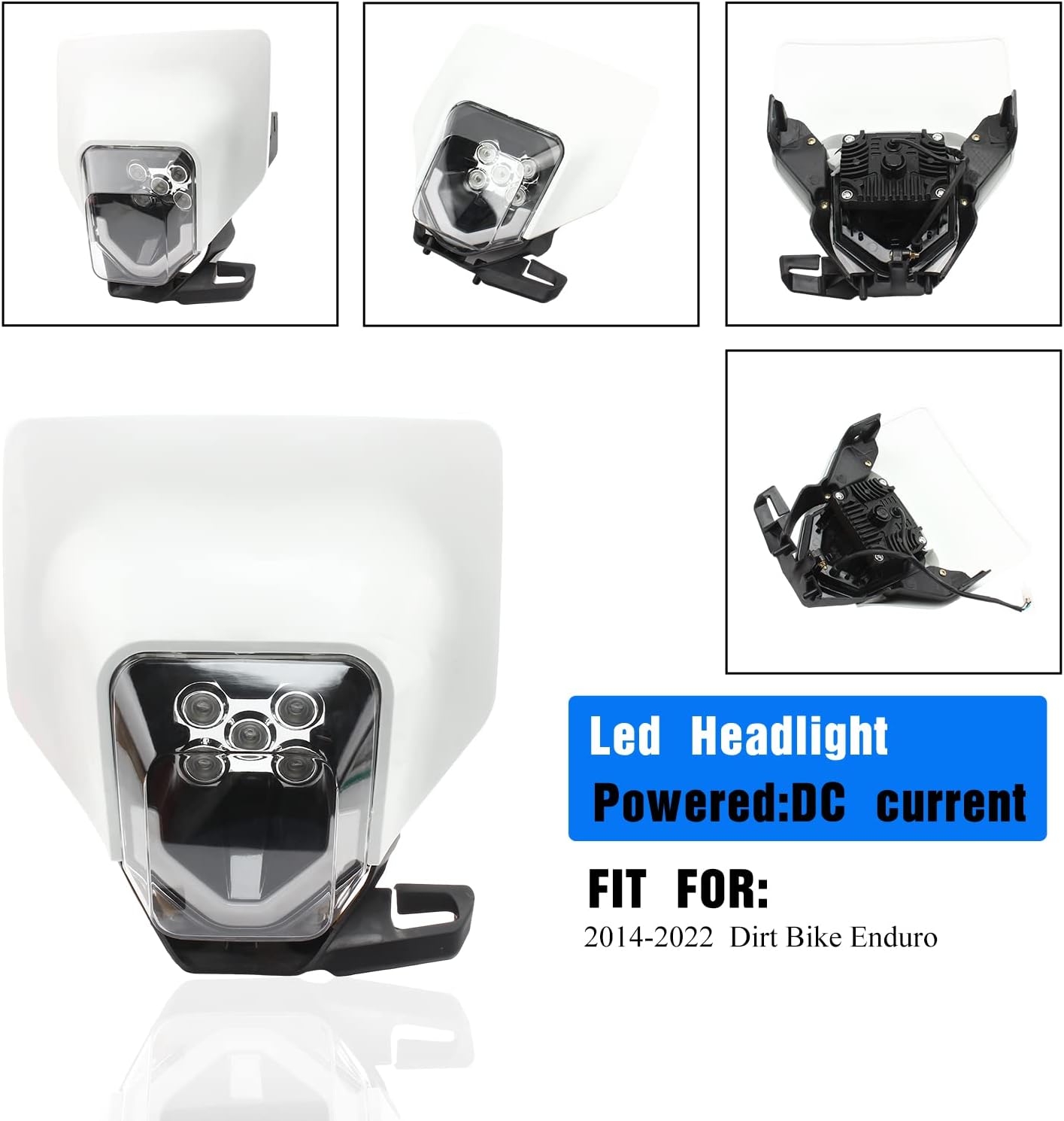 ABCRRSI Dirt Bike Headlights,LED Enduro Pit Bike Light Kit Universal,Dirtbike Replacement Headlamp Frontlight for ATV 2017-2022 Husqvarna FE250 FE350 FE450