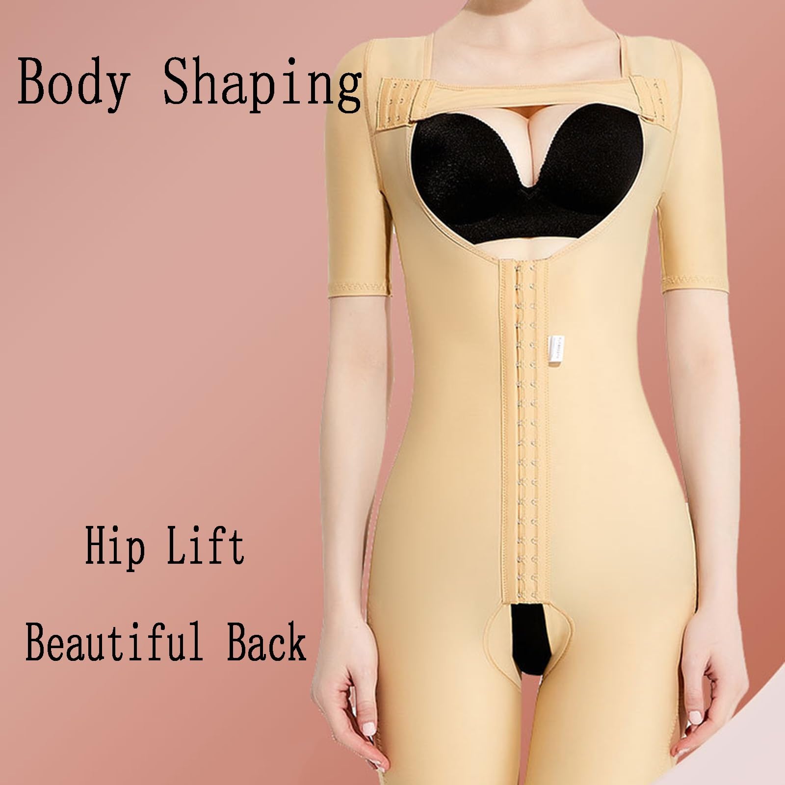 Body Moldeador, Compresión Circular, Correa de Pecho Ajustable, Entrepierna Abierta | Diseño de una sola pieza,Más fácil de usar,Costuras reforzadas,Levantamiento y modelado de cadera