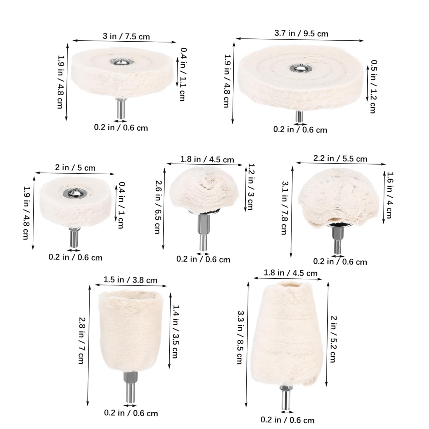 PRETYZOOM 1 Set Polishing Wheel Kit for Drill Cotton Buffing Pads for Metal Glass Jewelry Efficient Buffing Tool for Various Surfaces Sturdy User Friendly Design