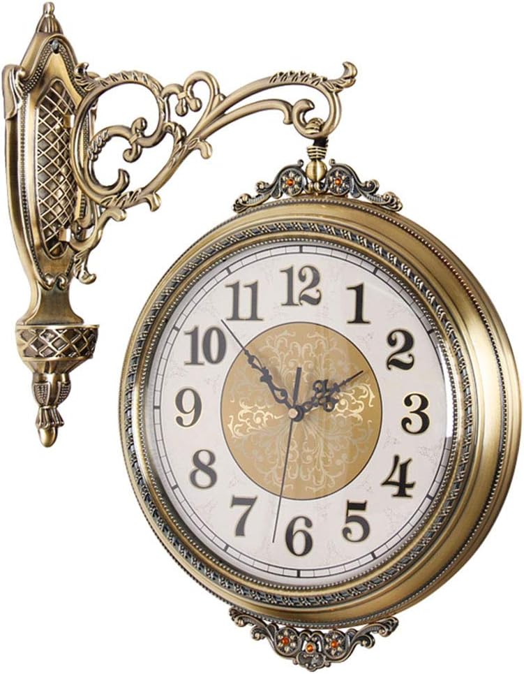 Retro Station Clock European Style DoubleSided 360