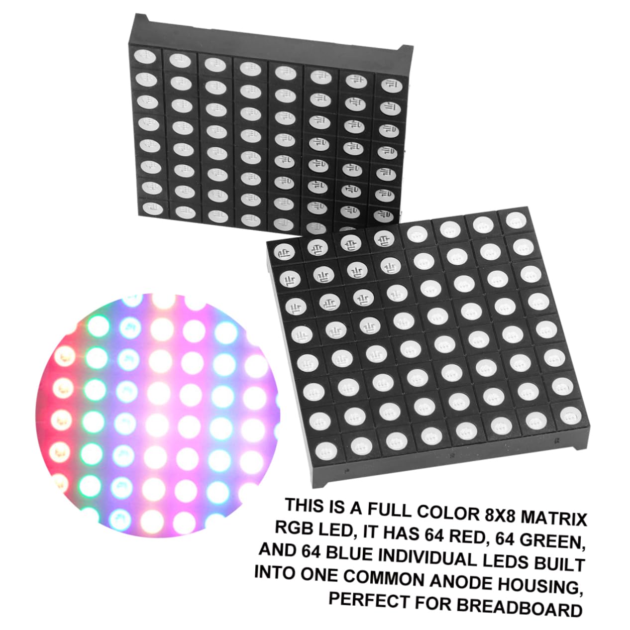 Operitacx 4pezzi Modulo Led Matrix Rgb Anodo Facile Controllo Microcontrollore Per Progetti e Decorazioni Illuminate