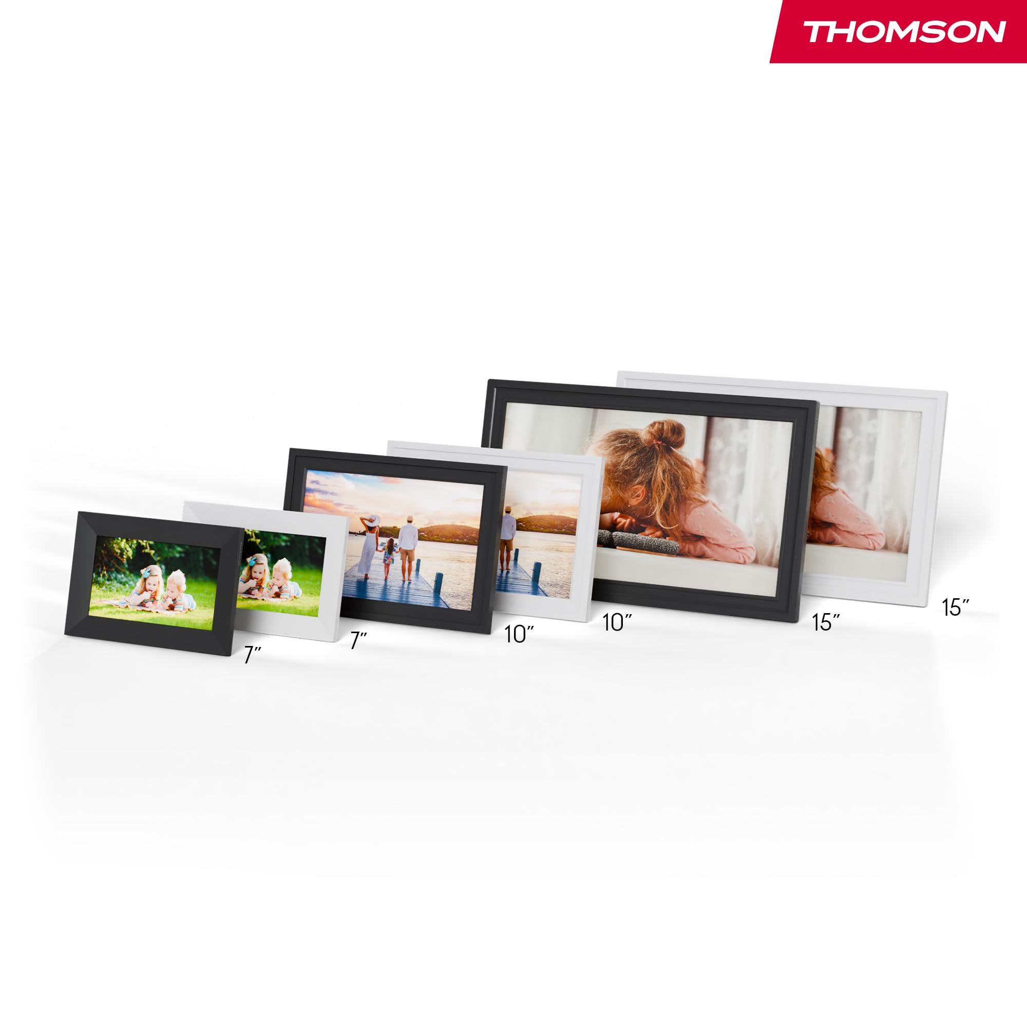 Thomson Cadre Photo Numérique 10 Pouces, Écran IPS, Écran Tactile HD, WLAN, Partage Direct Via App, Fonctions Intelligentes, Cadre Photo Électronique avec 32 Go de Mémoire, Rotation Automatique