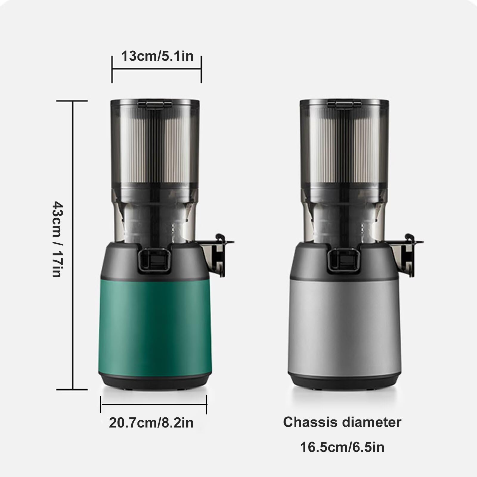 Exprimidor centrífugo profesional de 300 W, filtro de 3 capas, velocidad de 40-80 rpm, exprimidor portátil con separación de orujo, alto rendimiento de jugo, exprimidor lento