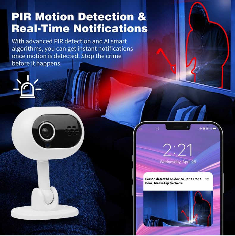EatPitaya WiFi Cameras 1080p HD Cameras for Home Security Indoor/Outdoor Canerawith Motion Tracking for Baby & Pet Pan Wi-Fi Wireless Smart Home Security Camera HD WIFI - Image 3