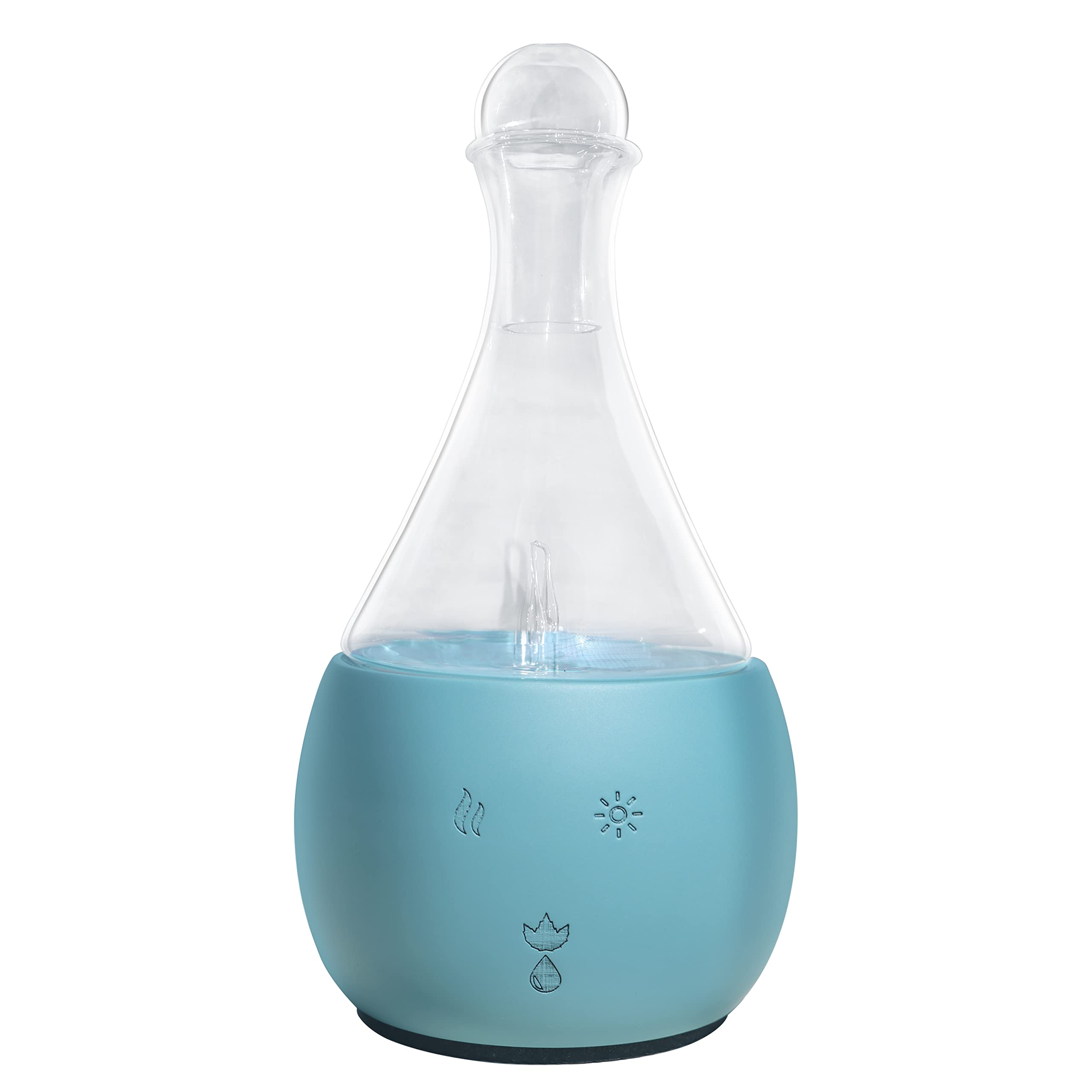 Pure Essential Oil Nebulizing Diffuser Made of Wood and Glass. Waterless Oil Diffuser, No Heat, No Plastic Oil Contact, Classic Decorative Aromatherapy Vaporizer for Home or Healthcare Practice.