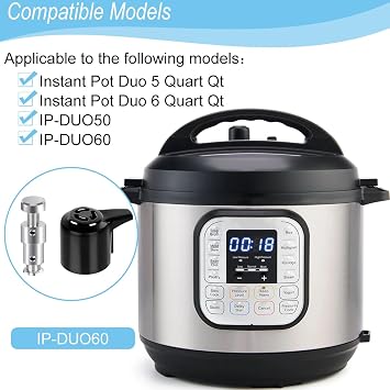 Replacement Parts for Instant Pot Duo 5, 6 Quart Qt IP-DUO50 IP-DUO6 with Sealing Ring Steam Release Valve Float Valve Float Valve Gaskets Anti-Clog Shield Anti-Clog Shield Bracket