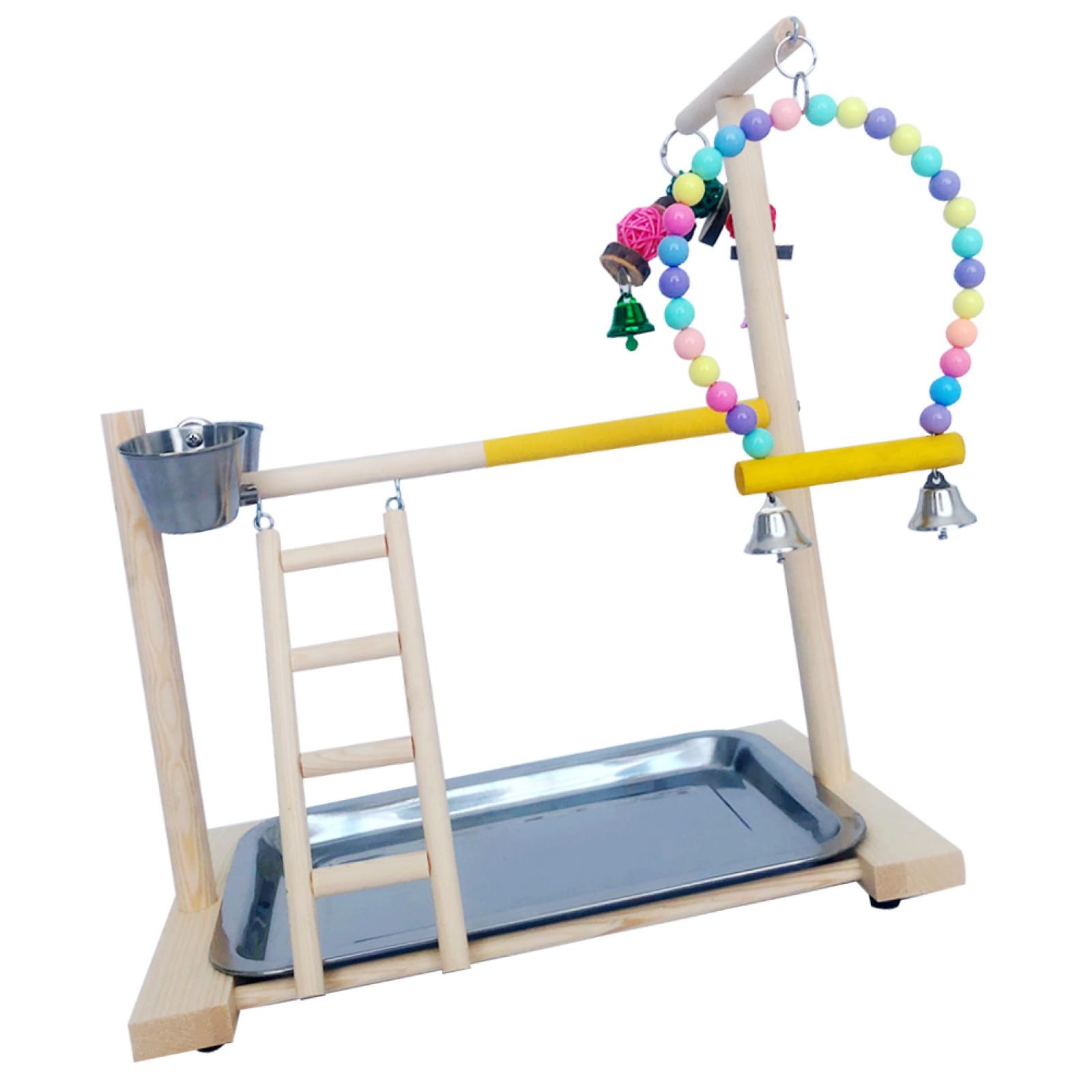 Happyyami 1set Parrot Play Stand Toy Struttura Per Uccelli Supporto Per Addestramento Interazione e Gioco Per Pappagalli e Uccelli Di Piccole Facile Da Installare Colori Variabili