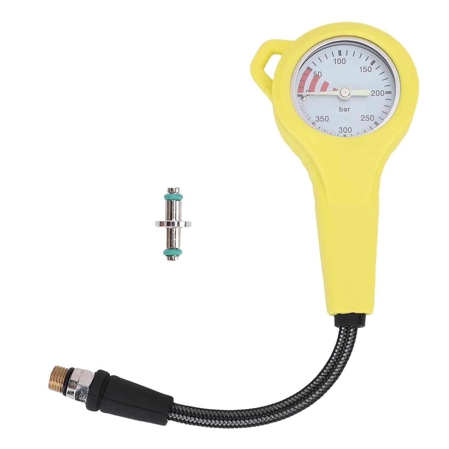Fabater Diving Pressure Gauges, Compact BCD Submersible Pressure Gauges, Analog Diving with Luminous Dial, High Strength Composite Material Hose, Sturdy Connection, and Side Mount (15CM)