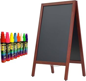 Amazon | A型黒板 ブラックボード 両面 90L マーカー 太字8色セット