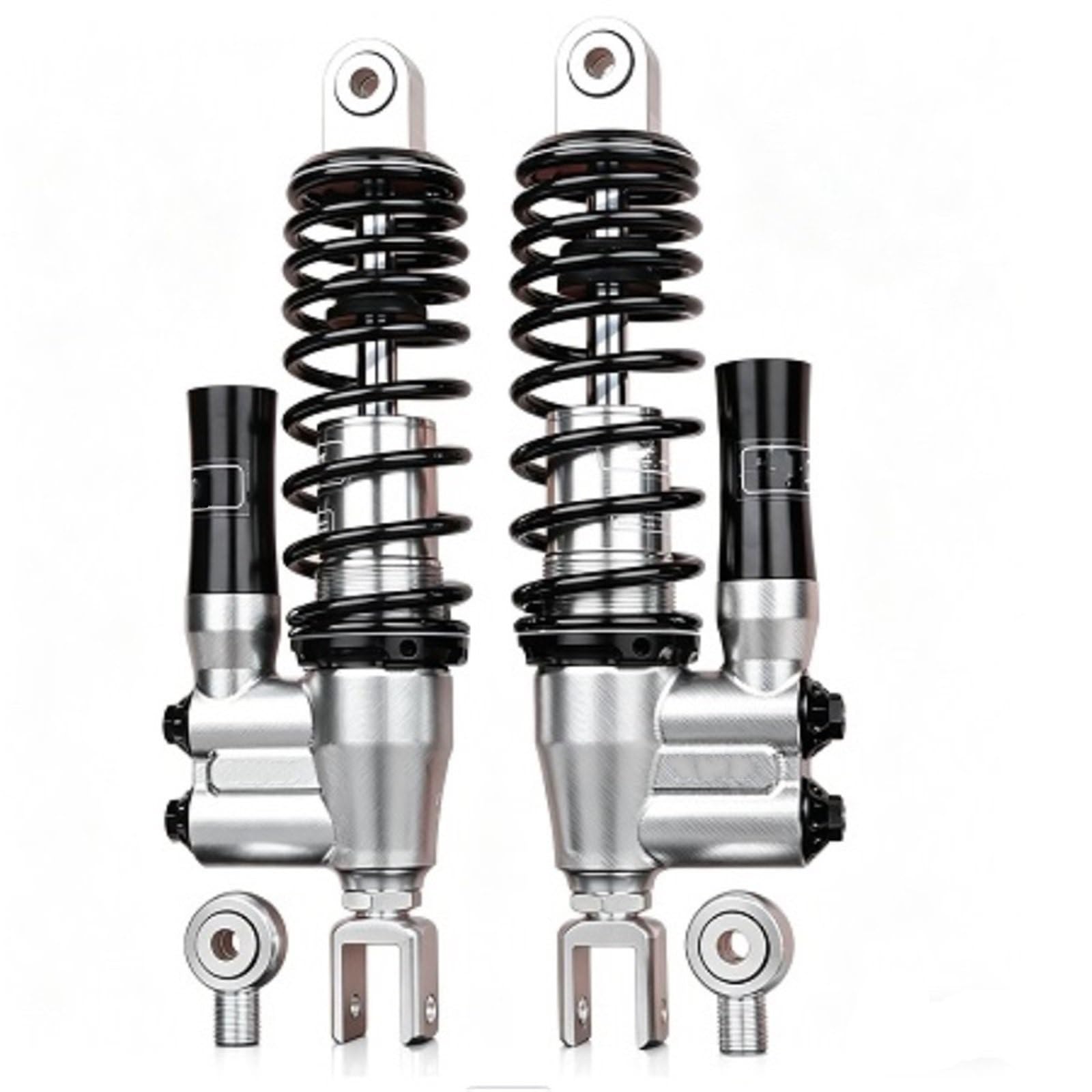 Accessori assorbitori Moto Durevole Sospensione Doppia Regolazione Forcella Posteriore Ammortizzatore Idraulico 305mm Per Yamaha Per Kawasaki(305mm Silver Black)
