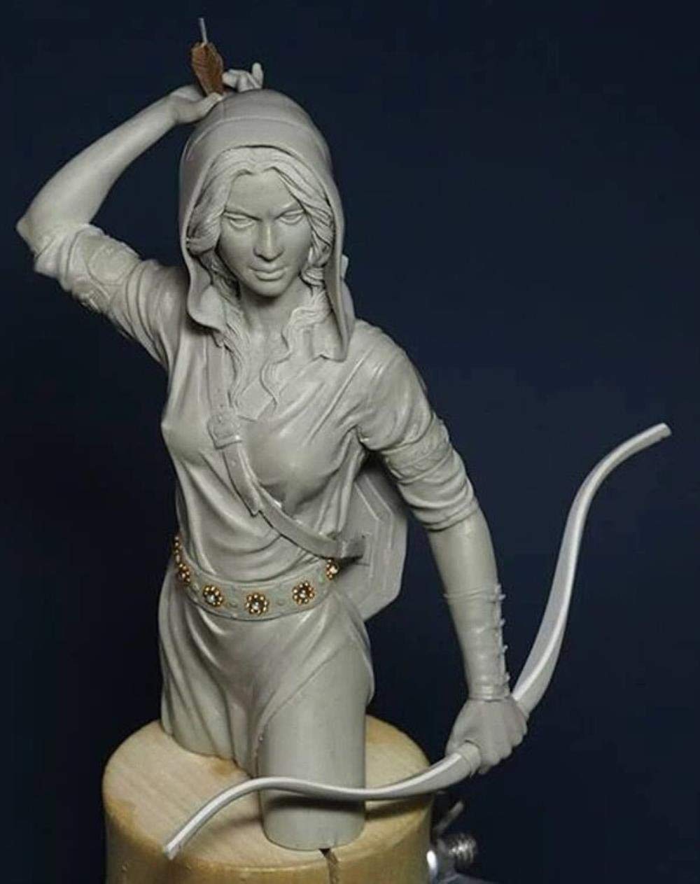 Figurine Buste 1/10 Femme Guerrière Antique Au Chapeau – Kit Résine GK Non Peint à Assembler