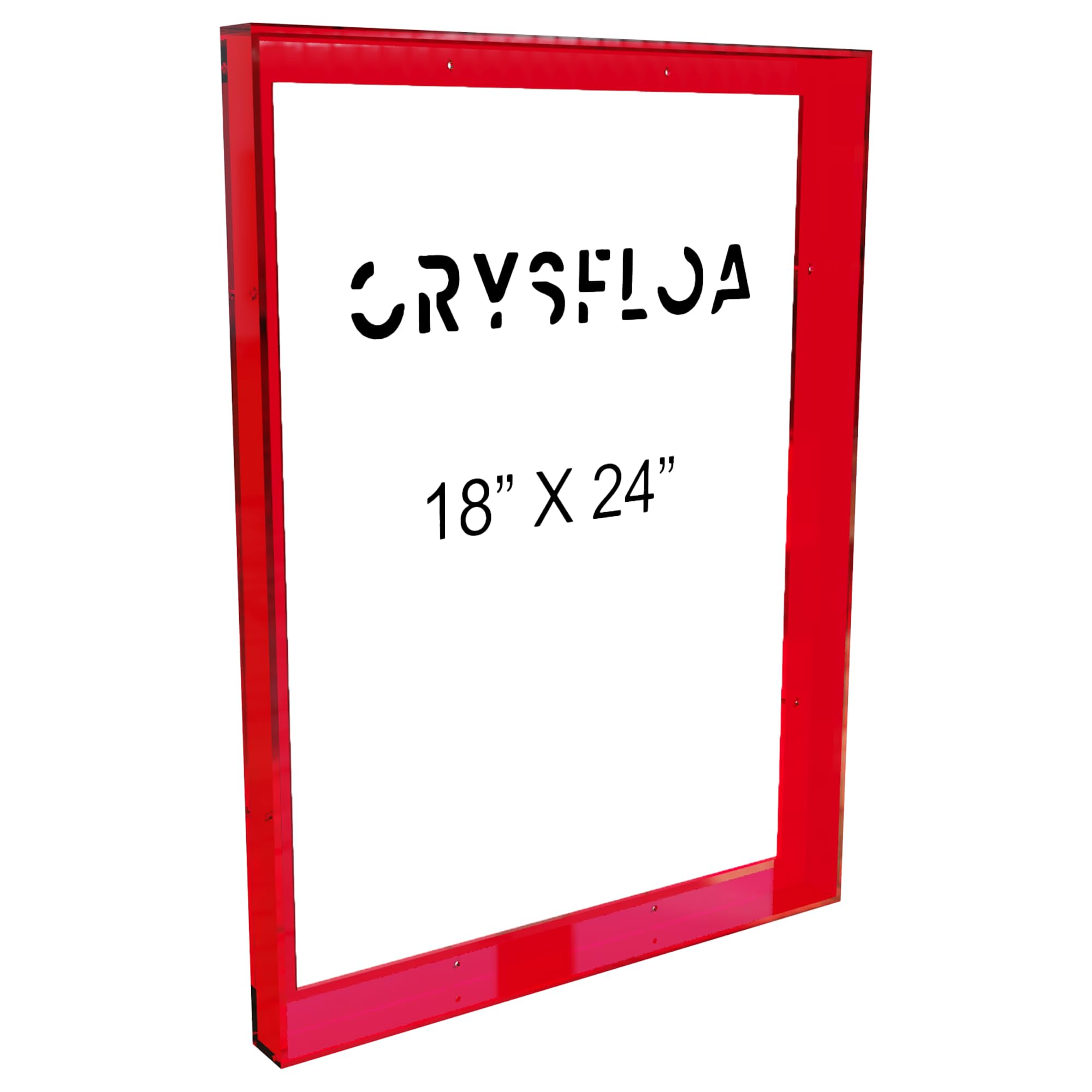Canvas Float Frame, 18x24 inch Acrylic Floater Frame for Finished Canvases Painting, DIY Canvas Stretcher Bars, Wall-mount Stretcher Frames for Oil Paintings, Gallery Frames for POD Art Work, Neon Red