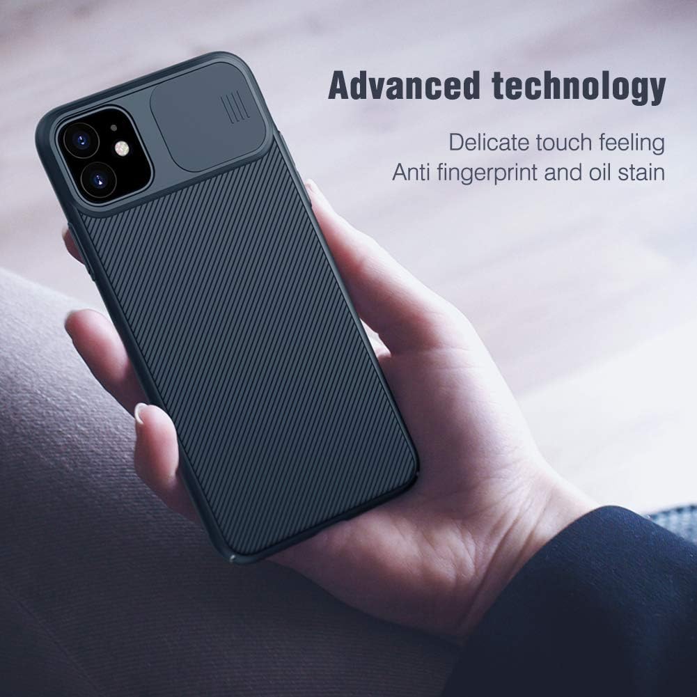 Q1T5 CamShield iPhone 11 Case with Slide Camera Lens Protector, Anti-Fingerprints Hard PC Cover with Matte Finish Grip for iPhone 11 Slim Protective Cases Cover 6.1'' Space Black