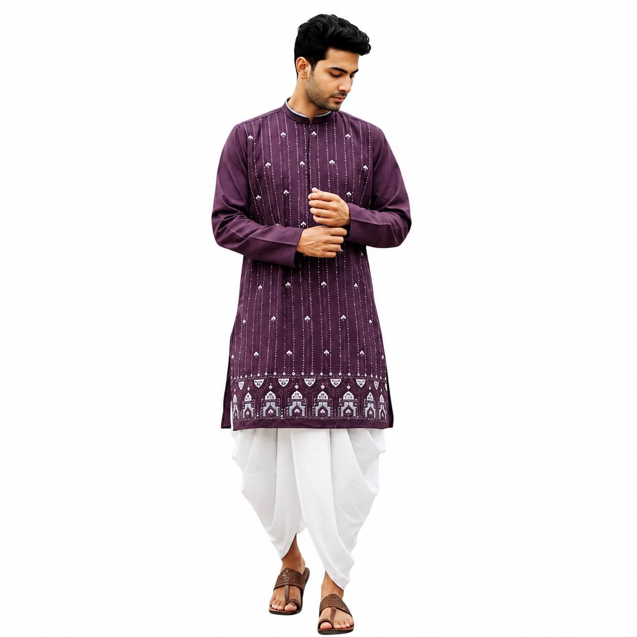 Men's Printed Kurta Dhoti Set Traditional Ethnic Wear for Festivals & Weddings | Men's Stylish Printed Kurta with Dhoti Set | Traditional Indian Ethnic Wear for Men-picture-39